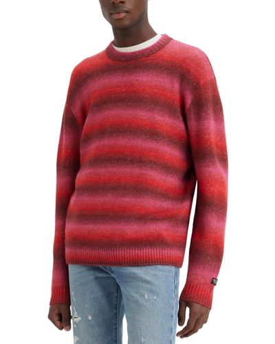 Levi's Premium Crewneck Stripe Sweater - Red
