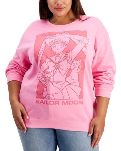 Hybrid Trendy Plus Size Sailor Moon Graphic Sweatshirt - Pink