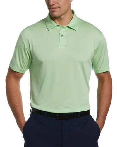 PGA TOUR Birdseye Textured Short-sleeve Performance Polo Shirt - Green