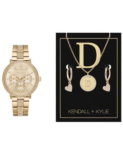 Kendall + Kylie Kendall + Kylie Analog -tone Metal Alloy Bracelet Watch 38mm Gift Set - Black
