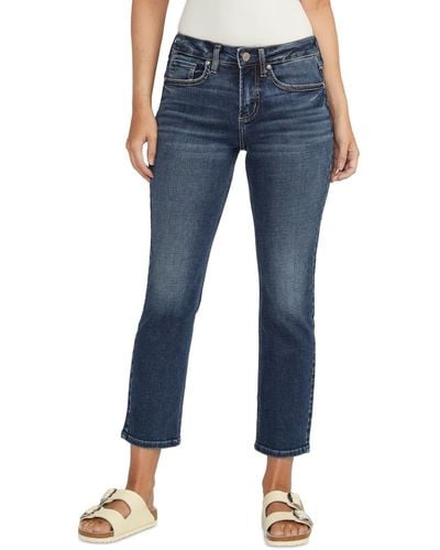 Silver Jeans Co. Suki Cropped Straight-leg Jeans - Blue