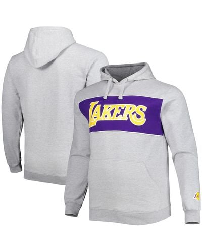 Fanatics Los Angeles Lakers Big And Tall Wordmark Pullover Hoodie - Gray