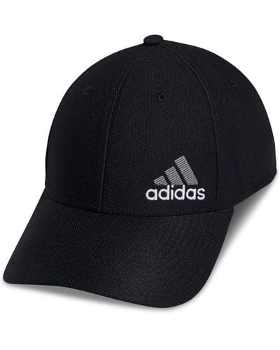 adidas Release 3 Stretch Fit Logo Embroidered Hat - Black