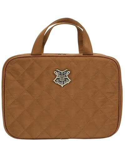 Harry Potter Hogwarts Quilted Hanging Toiletry Bag - Brown