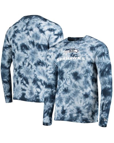 KTZ College Seattle Seahawks Tie-dye Long Sleeve T-shirt - Blue