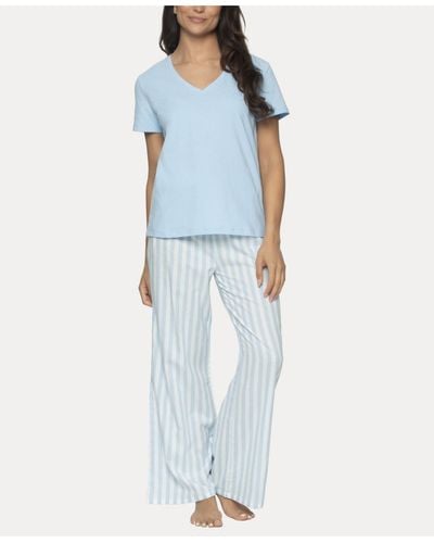 Felina Mirielle 2 Pc. Short Sleeve Pajama Set - Blue