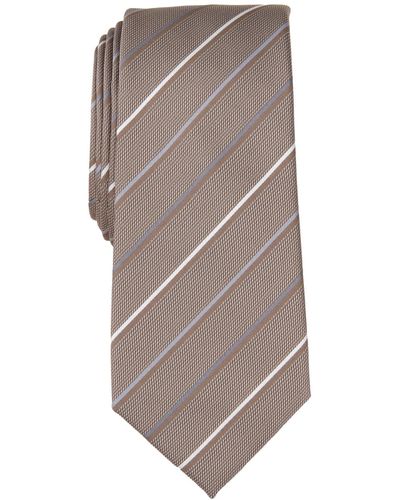 Alfani Belwood Slim Stripe Tie - Brown