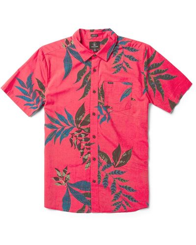 Volcom Paradiso Floral Short Sleeve Shirt - Pink