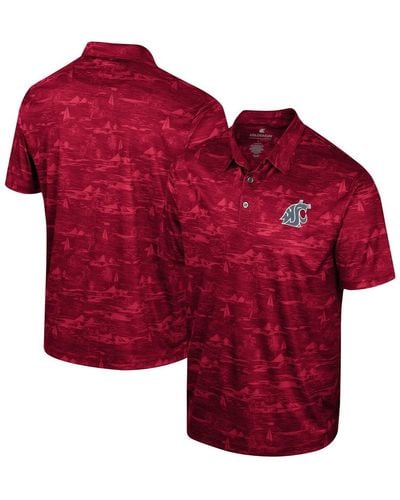 Colosseum Athletics Washington State Cougars Daly Print Polo Shirt - Red