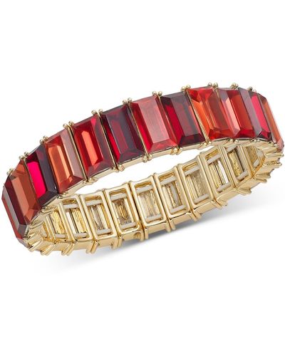 INC International Concepts Gold-tone Crystal Stretch Bracelet - Red
