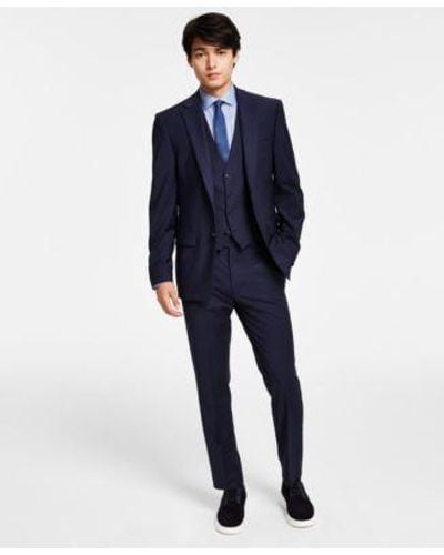 Calvin Klein Slim Fit Wool Infinite Stretch Suit Separates - Blue