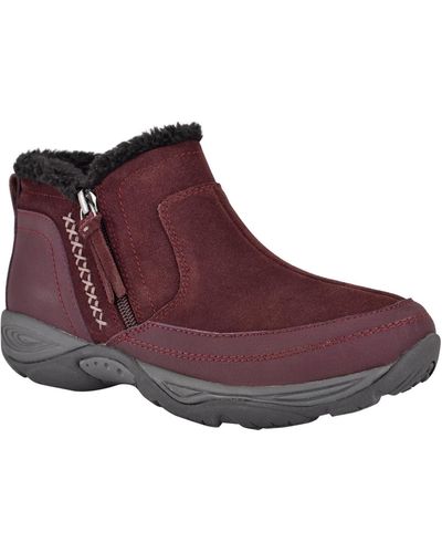 Easy Spirit Epic Round Toe Cold Weather Casual Booties - Purple