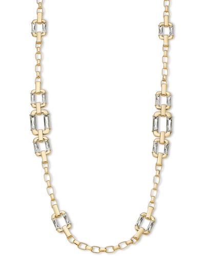 INC International Concepts Long Crystal -tone Necklace - Metallic
