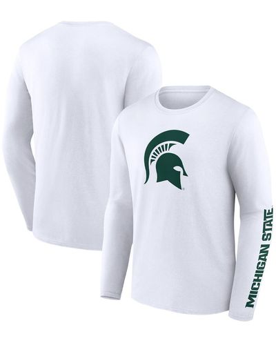 Fanatics Michigan State Spartans Double Time 2-hit Long Sleeve T-shirt - White