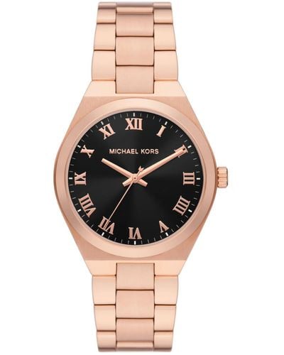 Michael Kors Mk7392 - Lennox Three-hand Rose Gold-tone Stainless Steel Watch - Pink