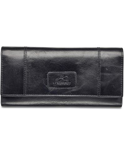 Mancini Casablanca Collection Rfid Secure Ladies Trifold Wing Wallet - Black