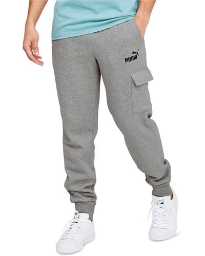 PUMA Ess Logo-print Fleece Cargo jogger Pants - Gray
