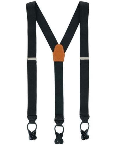 Trafalgar Classic Stretch Button End Suspenders - Black