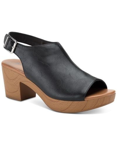 Style & Co. Amaraa Slingback Clog Sandals - Black