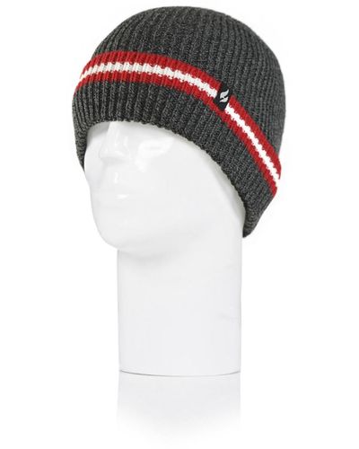 Heat Holders Simon Rib Knit Roll Up Hat - Red