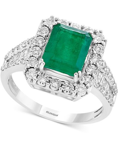 Effy Brasilica By Effy® Emerald (2-1/5 Ct. T.w.) & Diamond (1/2 Ct. T.w.) Ring In 14k White Gold & 14k Yellow Gold - Green