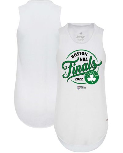 Sportiqe Boston Celtics 2022 Nba Finals Janie Tri-blend Tank Top - White