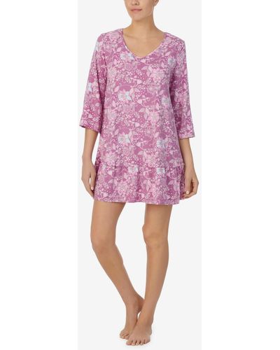 Ellen Tracy 3/4 Sleeve Short Nightgown - Pink