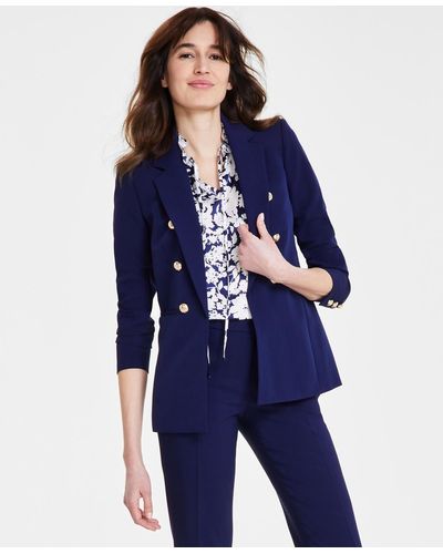 Anne Klein Faux Double-breasted Jacket - Blue