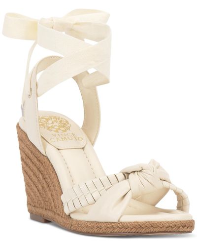 Vince Camuto Floriana Lace-up Espadrille Wedge Sandals - Natural