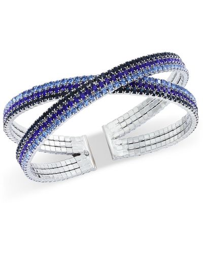 INC International Concepts Rhinestone Criss-cross Bangle Bracelet - Metallic