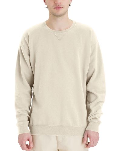 Hanes Garment Dyed Fleece Sweatshirt - Natural