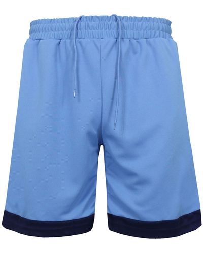 Galaxy By Harvic Premium Active Moisture Wicking Workout Mesh Shorts With Trim - Blue