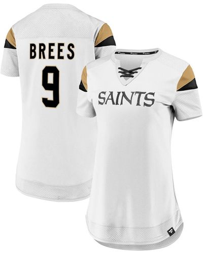 Fanatics Drew Brees New Orleans Saints Athena Name And Number Fashion Top - White
