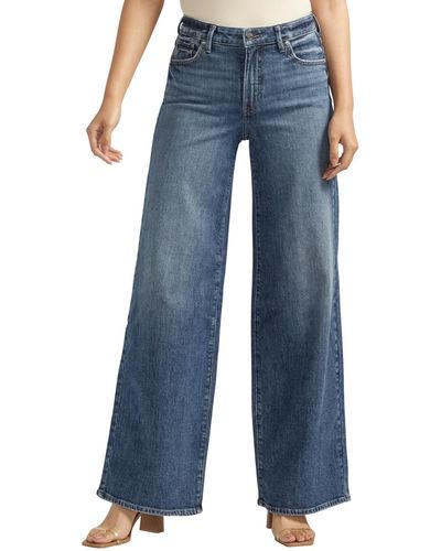 Silver Jeans Co. Isbister High Rise Wide Leg Jeans - Blue