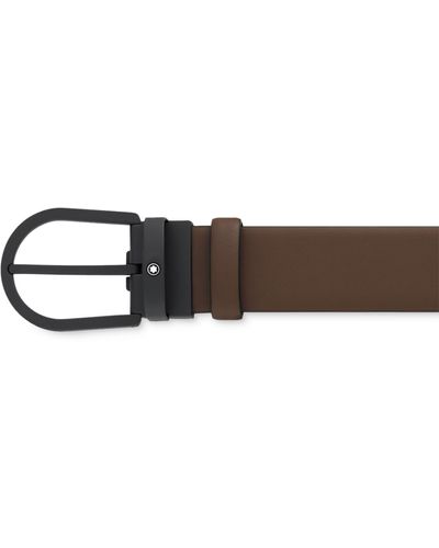 Montblanc Horseshoe Buckle Leather Belt - Brown