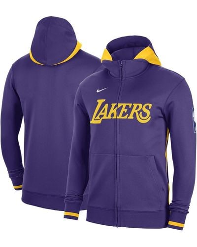 Nike Los Angeles Lakers Authentic Showtime Performance Full-zip Hoodie - Purple