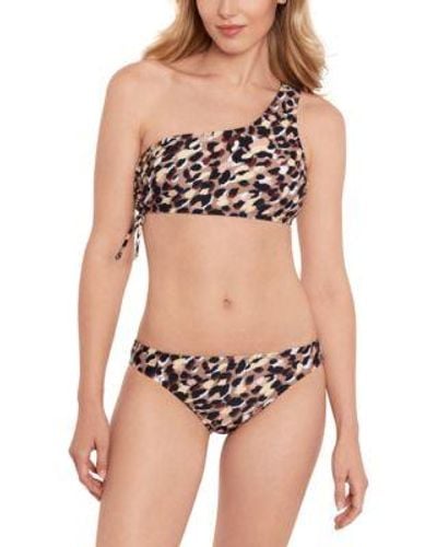 Salt + Cove Salt Cove Animal Print One Shoulder Bikini Top Hipster Bottoms Created For Macys - Black