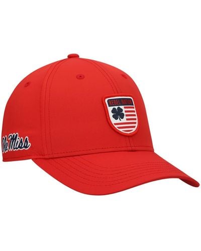 Black Clover Ole Miss Rebels Nation Shield Snapback Hat - Red