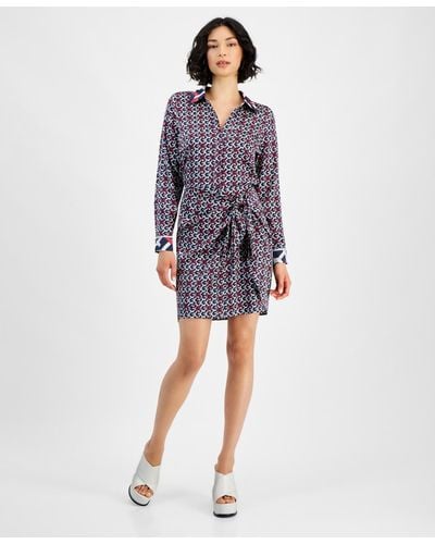 Guess Ayla Tie-front Shirtdress - Blue