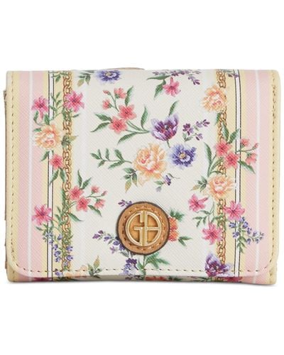 Giani Bernini Pastel Floral Mini Trifold Wallet - Pink