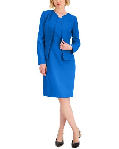 Le Suit Collarless Dress Suit - Blue