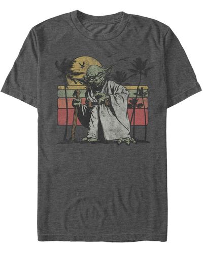 Fifth Sun Star Wars Classic Yoda Island Short Sleeve T-shirt - Gray