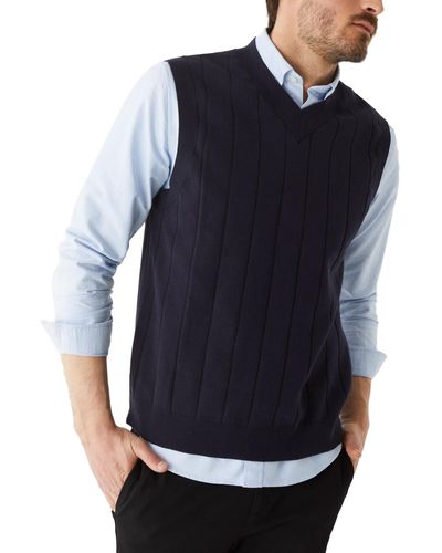 Frank And Oak Cotton V-neck Sweater Vest - Blue