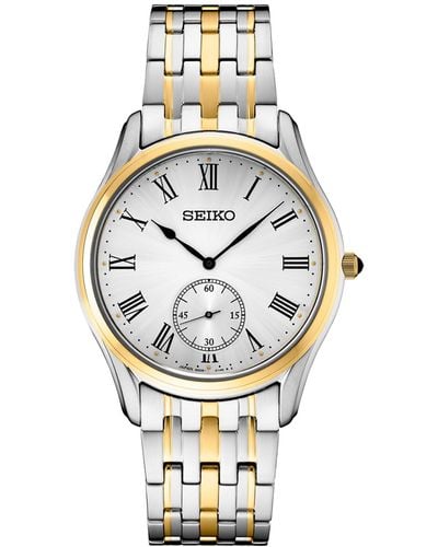 Seiko Analog Essentials Two-tone Stainless Steel Bracelet Watch 39mm - Metallic