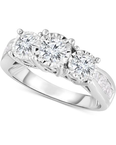 Macy's Diamond Three Stone Channel-set Engagement Ring (1-1/2 Ct. T.w. - White