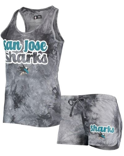 Concepts Sport San Jose Sharks Billboard Racerback Tank Top And Shorts Set - Gray