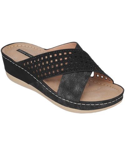 Gc Shoes Isabella Wedge Sandals - Black