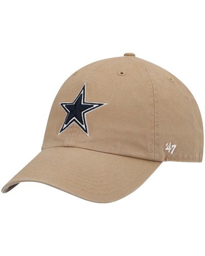 47 Brand Khaki Dallas Cowboys Primary Clean Up Adjustable Hat - Green