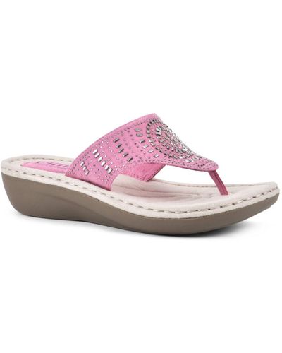 White Mountain Cienna Comfort Thong Sandals - Pink