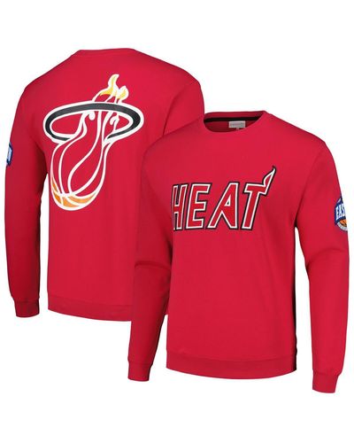 Mitchell & Ness Miami Heat Hardwood Classics There And Back Pullover Sweatshirt - Red